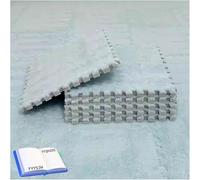 100 alfombrillas de espuma de felpa entrelazadas esponjosas de rompecabezas de 30 x 30 cm, alfombrillas de espuma cuadradas suaves (azul claro)