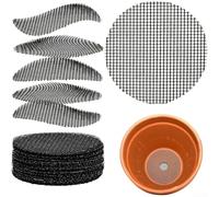 100 alfombrillas de filtro de drenaje para macetas de bonsái para macetas de interior para mantener el medio y permitir caminos de drenaje sin restricciones (7,5 cm)
