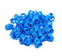 100 anillos azules de 16 mm para patas de aves de corral, bandas de identificación de pato de pollo, bandas de plástico para patas de ganso y paloma