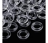 100 Anillos de Cortina Romana, Anillos tóricos de plástico para persianas Romanas (Transparente, 13 mm)