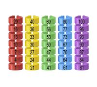 100 Anillos de Identificación para Piernas de Pollo, Patos y Gansos - Bandas de Aves de Corral en 5 Colores (20 mm)