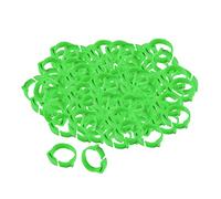 100 anillos de pata de pollo 001-100 con clip para patas de pollitos, color verde, 2,8 x 2,6 cm