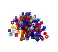 100 anillos de patas de silicona de colores para loros, pinzones, canarios y diamantes de Gould. Diámetro: 2 mm, 3 mm y 4 mm (100 anillos, 4 mm)