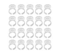 100 anillos de pegamento para tatuajes, volumen, maquillaje, pestañas, color blanco, 2,3 x 5 cm