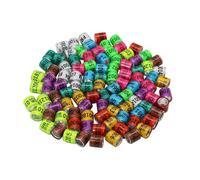 100 anillos de plástico de aluminio 2026 para patas de paloma con letras y números, etiquetas de identificación para patas de pájaro,8mm
