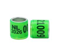 100 anillos de plástico de aluminio 2026 para patas de paloma con letras y números, etiquetas de identificación para patas de pájaro,8mm