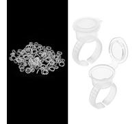 100 Anillos De Tinta Para Tatuaje y Maquillaje Permanente, Expansor De Cejas, Contenedor De Tinta con Cubierta, Kit De Herramientas Profesionales