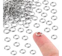 100 Anillos Divididos, 8 mm Conectores de Anillo Tórico de Anillos de Llavero de Acero Inoxidable Anillos Divididos para Fabricación de Joyas Llaves de Coche de Metal Fabricación Artesanal