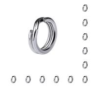 100 anillos divididos de acero inoxidable, anillo de aplanamiento de doble capa, círculo de cebo de cebo, 25350 libras de agua salada de agua dulce Conectores de señuelo de doble presión,