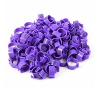 100 anillos morados de 20 mm para patas de aves de corral, bandas de identificación de pato de pollo, bandas de plástico para patas de ganso y paloma