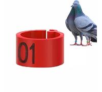 100 anillos para pájaros, 8 mm, numerados 001-100, multicolores, de plástico, reutilizables, para etiquetar codornices, loros, palomas y aves de corral
