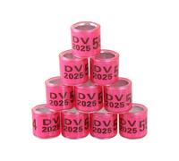 100 Anillos para Palomas, de Aluminio, Multicolor, para identificar Las Patas, de plástico, con 2025 DV para Entrenar la identificación de los pájaros, Color Rosa Rojo