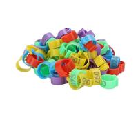 100 anillos para patas de pollo con 5 colores, 16 mm, bandas numeradas para identificación de pollo, bandas para tobillo para aves de corral, para gallo, pato, guinea y pájaros