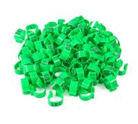 100 anillos verdes de 16 mm para patas de aves de corral, bandas de identificación de pato de pollo, bandas de plástico para patas de ganso y paloma