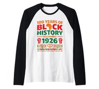 100 años de Historia Negra a Partir de 1926 Herencia Africana Camiseta Manga Raglan