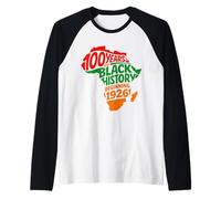 100 años de Historia Negra a Partir de 1926 Herencia Africana Camiseta Manga Raglan