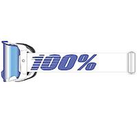 100% Armega Essential Chrome Gafas de motocross, blanco/azul