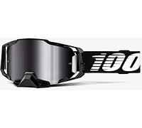 100% Armega Essential Chrome Gafas de motocross, Negro/Blanco