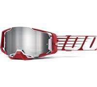100% Armega Essential Chrome Gafas de motocross, Rojo/Blanco