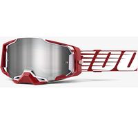 100% Armega Extra Oversized Gafas de motocross, blanco-rojo para Hombres