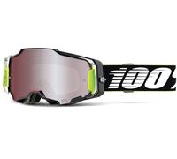 100% Armega HiPER Racr Gafas de motocross, Negro/Blanco/Verde, Talla única