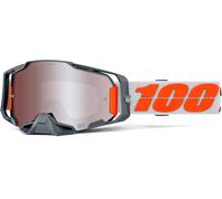 100% Armega HiPER Silver Gafas de motocross, gris/naranja, Talla única