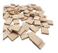 100 azulejos de madera en blanco, estilo carta, diseño en blanco para manualidades, adecuados para decoración, juegos de palabras y creatividad hecha a mano