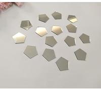 100 azulejos de mosaico con forma de pentágono, mini espejo para manualidades, espejo de cristal, espejo de tamaño pequeño, para decoración del hogar (espejo plateado)