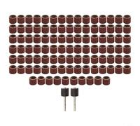 100 bandas de tambor de lijado de grano 240 con 2 mandriles para herramienta giratoria, compatible con Dremel, madera, metal, plástico, pulido, taza abrasiva W