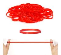 100 bandas elásticas grandes de 100 x 5 mm, bandas elásticas de goma fuertes y gruesas para el hogar, escuela, oficina, suministros bancarios, color rojo