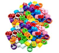 100 bandas para patas de paloma de aves de corral, multicolor número 001-500 bandas para patas de identificación de pollo, bandas duraderas para patas de aves de corral para pol 12 mm (0.47in)301-400