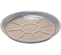 100 Bandejas Desechables Redondas de Aluminio de 530 cc, Altura de 1,5 cm, Diámetro de 21,6 cm, para Tartas de Pizzas y Cruzadas