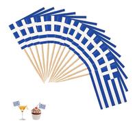 100 banderas de palillos de dientes, bandera de Europa, palillos de cóctel, palillos de cóctel, diferentes banderas de comida (Grecia)