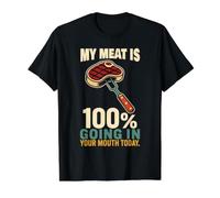100% Barbacoa ahumador de Carne a la Parrilla Camiseta gráfica económica, Hombre, Negro, XL