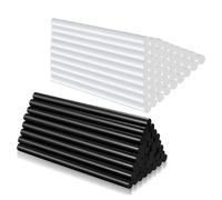 100 Barras Silicona Caliente7 x 100 mm, barras de pegamento caliente transparentes,pegamento caliente para reparaciones de bricolaje para pegar madera, plástico, cerámica (blanco + negro)