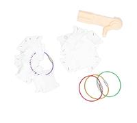 100 bobinas de hilo de plástico con bobinadora manual y anillos de almacenamiento, 4 x 3,5 cm, tarjetas de hilo de bordar, bobina de punto de cruz para manualidades, costura, costura(Blanco)