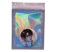 100 bolsas con cierre de cremallera de papel de Mylar negro mate con agujero para colgar, bolsas de embalaje de almacenamiento de alimentos con muesca de desgarro reutilizables, color morado holográfi