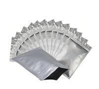 100 bolsas de aluminio con cierre, 10 x 17,5 cm, sobres plegables opacas con cierre para embalajes para conservar alimentos