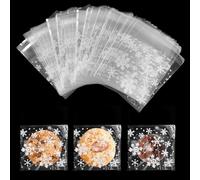 100 bolsas de celofán, bolsas transparentes para galletas, bolsas de plástico autoadhesivas para dulces, para galletas, panadería, dulces, joyas, jabones, tarjetas y postres (7 × 7 cm)