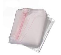 100 bolsas de celofán transparentes con orificios de ventilación, cierre autoadhesivo para ropa, periódicos, galletas (24 x 35 cm + 4 cm)