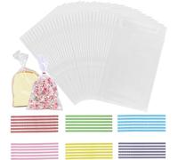 100 bolsas de celofán transparentes grandes, 25 x 15 cm, bolsas de regalo con 100 corbatas de colores, bolsas de celofán transparentes para dulces de chocolate