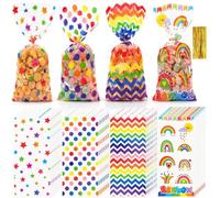 100 bolsas de cumpleaños para niños, bolsas de celofán transparente para galletas, iglesias, regalo de cumpleaños, regalos de bricolaje, festivales, Navidad