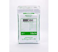 100 bolsas de depósito a prueba de manipulaciones, 10 x 14 pulgadas, color blanco opaco, cierre de presión y sellado, recibo perforado, código de barras serializado, 100 unidades