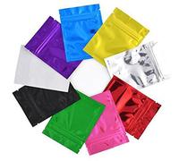 100 bolsas de embalaje de aluminio para sellado al vacío Ziplock Mylar de colores para sellado al por mayor, bolsas de almacenamiento