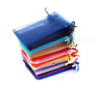 100 bolsas de hilo blanco, bolsas de regalo, bolsas de joyería con cordón, bolsas de malla con cordón, bolsas para joyas, bolsas de regalo para caramelos, ideales para bodas, cumpleaños, envoltorios