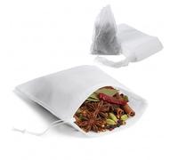 100 bolsas de infusión fría de 4 x 6 pulgadas, bolsas de filtro de café desechables sin ensuciar, filtro de malla fina con cordón, bolsa de té vacía grande para té de hojas sueltas, café, especias