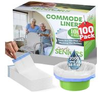 100 bolsas de inodoro portátiles resistentes y fáciles de usar, desechables, fundas de inodoro que apoyan la dignidad de personas mayores y discapacitadas, no más cubos para lavar, sin almohadilla