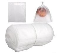 100 bolsas de malla para proteger frutas para plantas de jardín, cubierta antiinsectos y pájaros, tela no tejida transpirable, red de protección reutilizable para frutas y plantas (180 mm x 250 mm)
