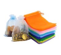 100 bolsas de organza, multicolor, bolsas de regalo de organza, bolsa de joyas, bolsas para lavanda para joyas, regalos dulces para bodas y cumpleaños (13 x 18 cm)