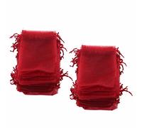100 bolsas de organza, pequeñas bolsas de malla para recuerdos de fiesta con cordón, bolsas de recuerdos de boda, mini bolsas de dulces para pequeños regalos de joyería (rojo)